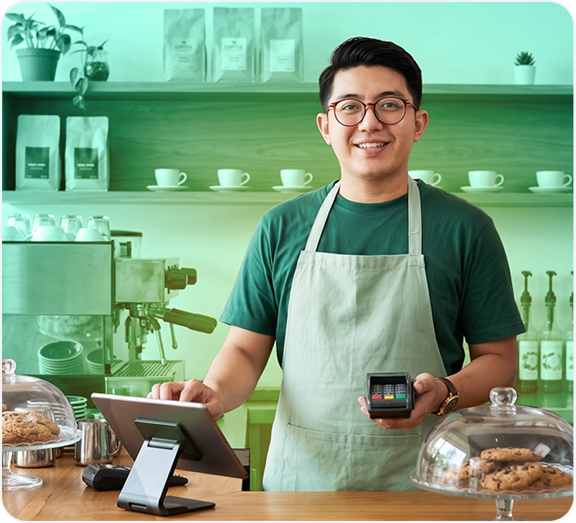menu transaksi dari aplikasi kasir pintar untuk pengguna ios