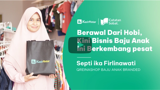 Owner qreinashop Septi Ika menjelaskan tentang pentingnya kasir pintar saat mengembangkan usaha baju anaknya