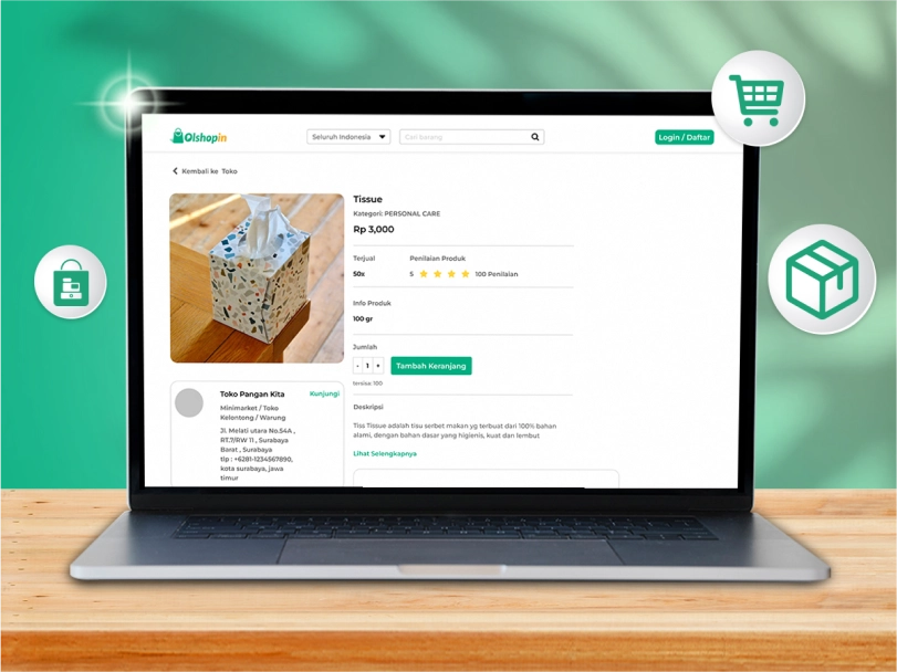 aplikasi toko online gratis dari kasir pintar bernama olshopin