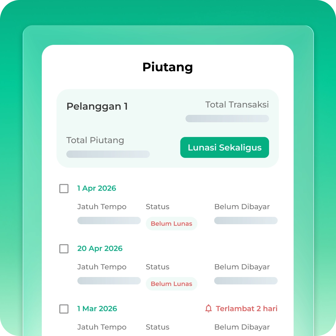 Catat Kasbon Pelanggan Otomatis